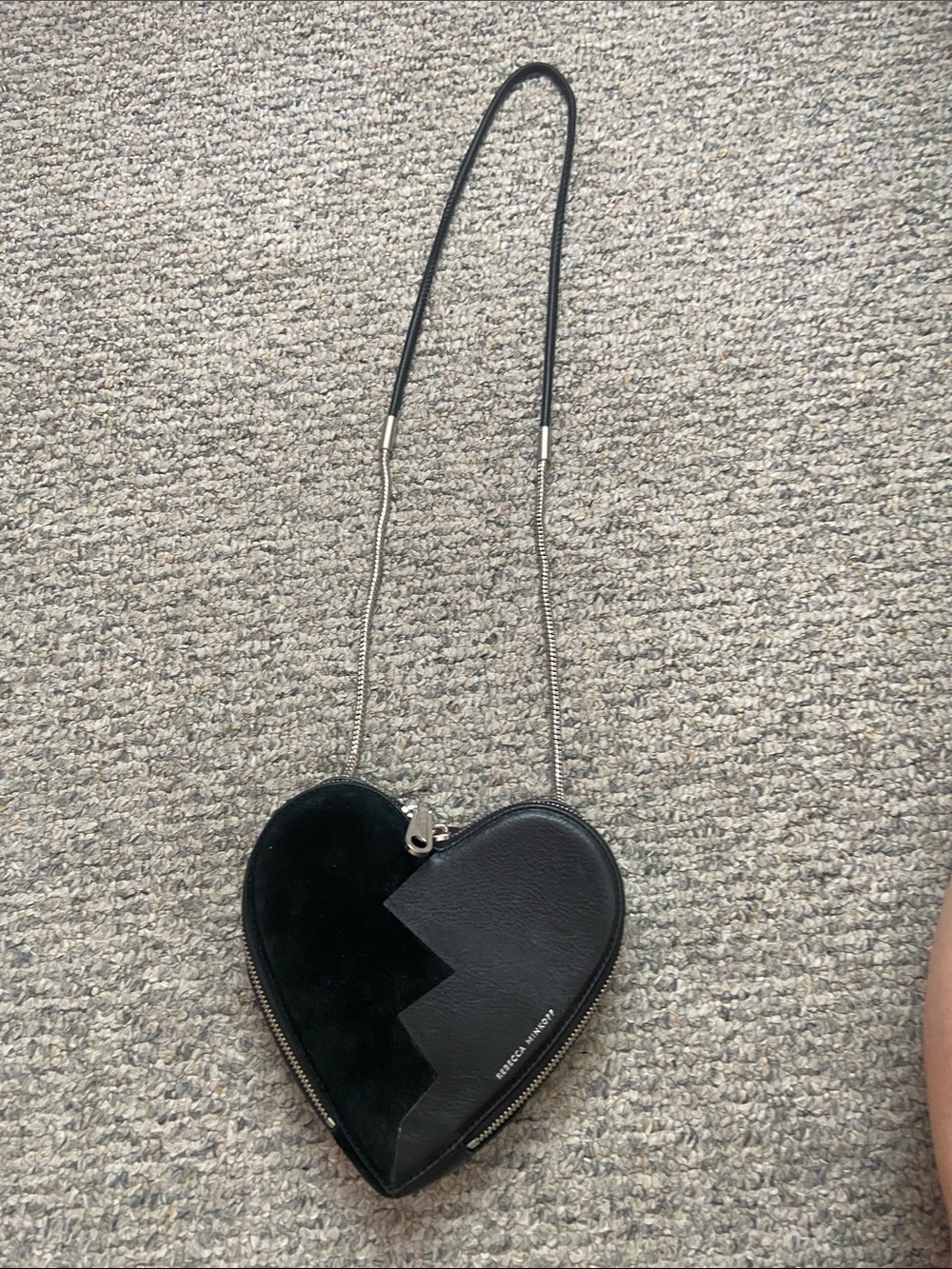 Rebecca Minkoff Black Two-Tone Heart Crossbody Bag